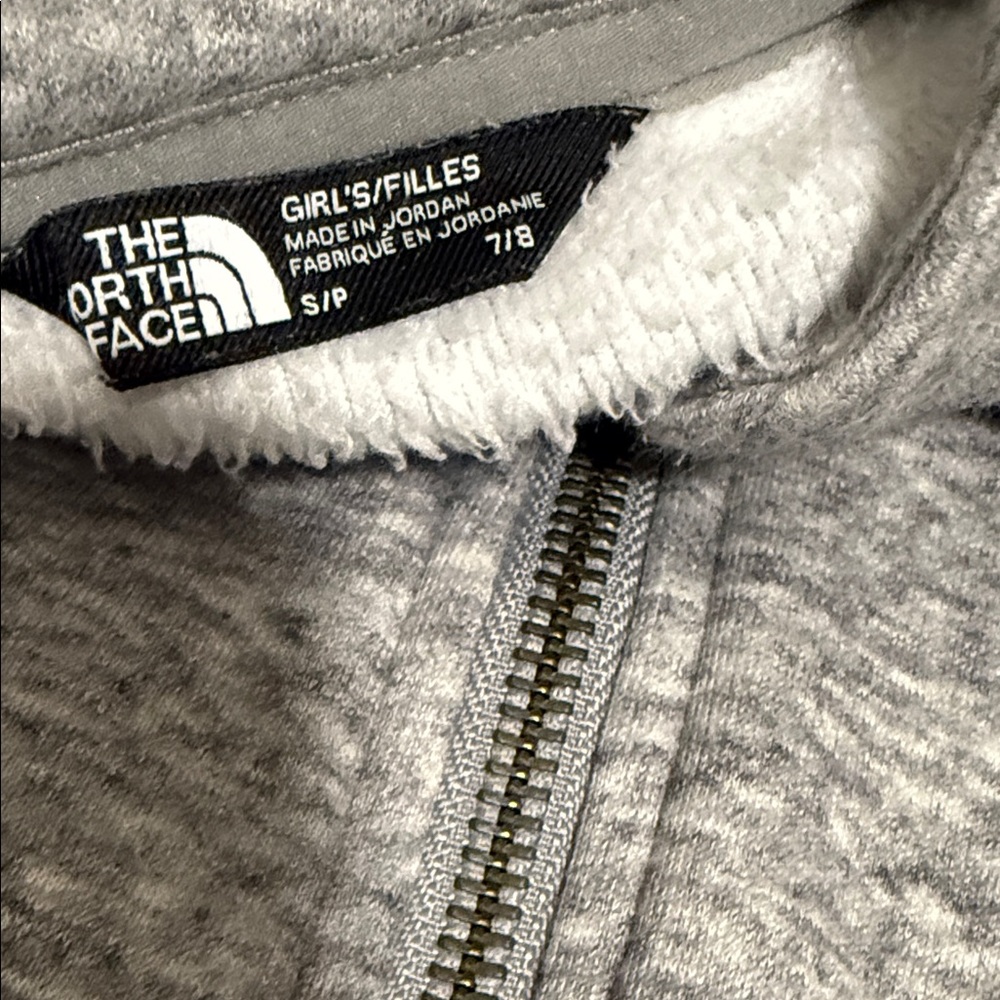 The North Face Kids Heather Gray Zip-Up Hoodie - Picture 2 of 2
